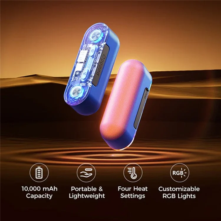 OCOOPA UT2s Gamerpro 4 Levels Smart Heating Rechargeable Hand Warmer 10000mAh Mini Power Bank - Blue