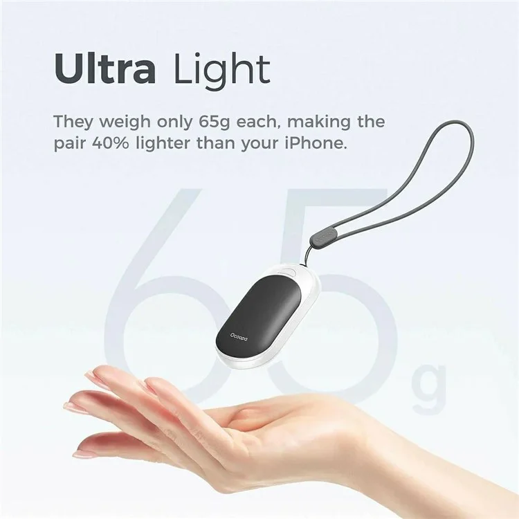 OCOOPA Classic UT3 Lite Hand Warmers Rechargeable Magnetic Electric Handwarmers - Black