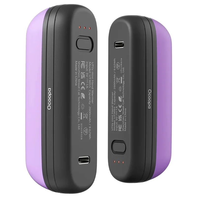 OCOOPA UT2S Mini Hand Warmers 5200mAh Rechargeable Magnetic Electric Handwarmers - Purple