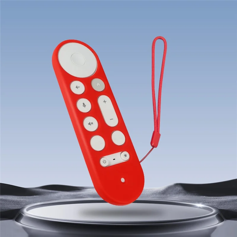 For Google TV Streamer Voice Remote Silicone Case TV Accessories Remote Control Protective Cover with Strap - White