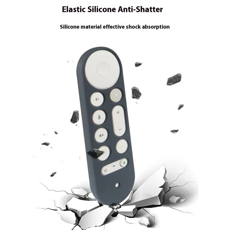 Funda de silicona para el control remoto de voz del Google TV Streamer, accesorios de TV, cubierta protectora del control remoto con correa - Negro