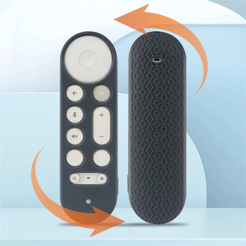 For Google TV Streamer Voice Remote Silicone Case TV Accessories Remote Control Protective Cover with Strap - Luminous Blue