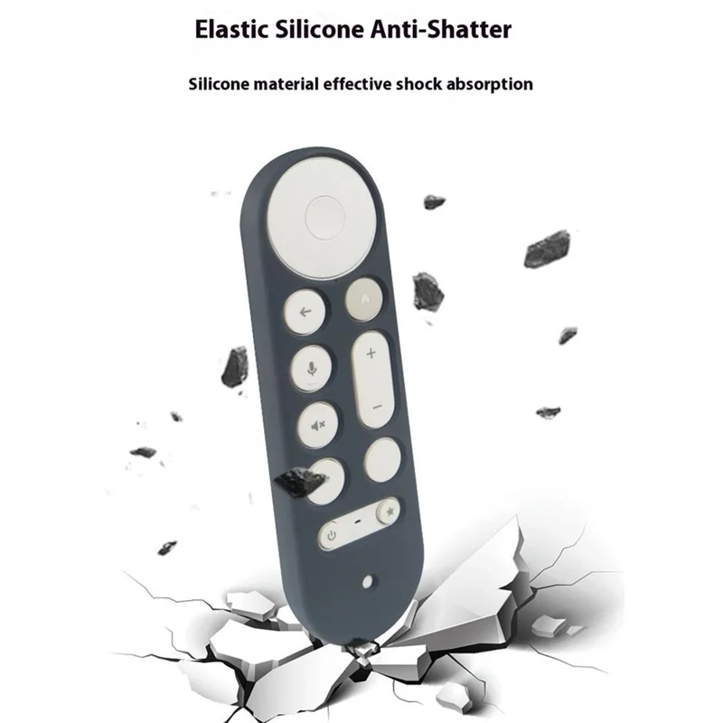 For Google TV Streamer Voice Remote Silicone Case TV Accessories Remote Control Protective Cover with Strap - Luminous Blue