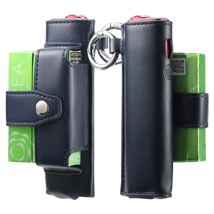 Funda protectora de piel ONE-004 para IQOS Iluma i One / Iluma One, bolsa de almacenamiento para cigarrillos electrónicos - Azul marino