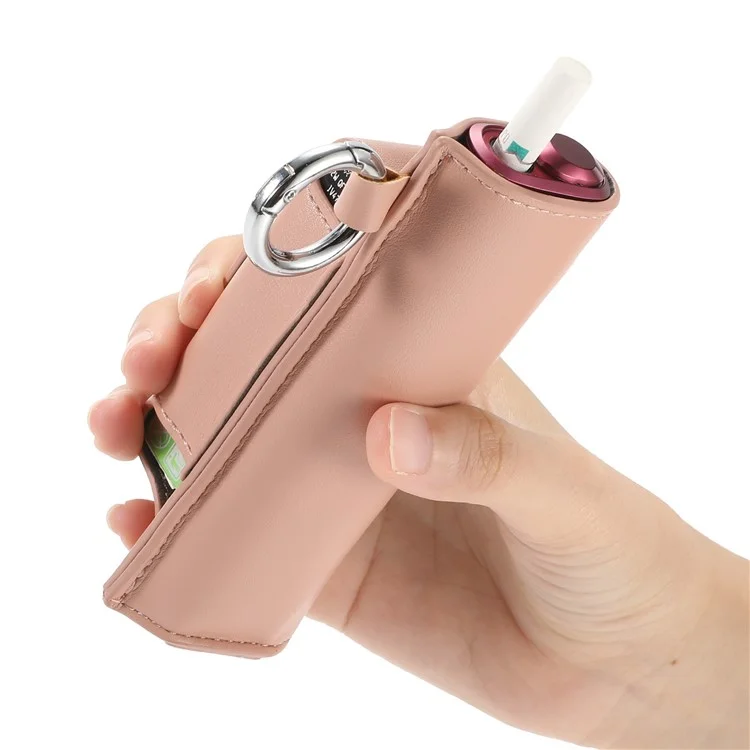 ONE-004 For IQOS Iluma i One / Iluma One Protective Case Leather E-cigarette Storage Bag - Light Pink