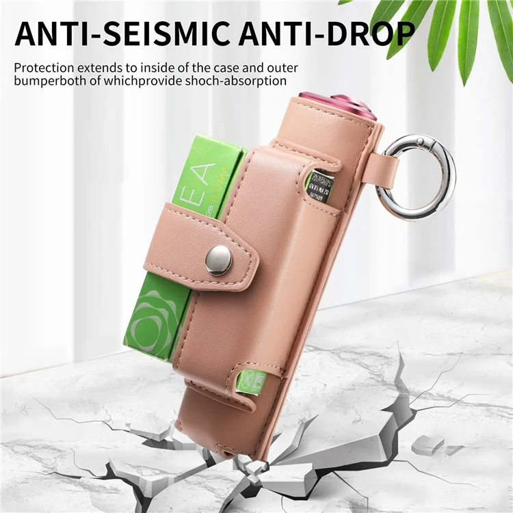 ONE-004 For IQOS Iluma i One / Iluma One Protective Case Leather E-cigarette Storage Bag - Light Pink