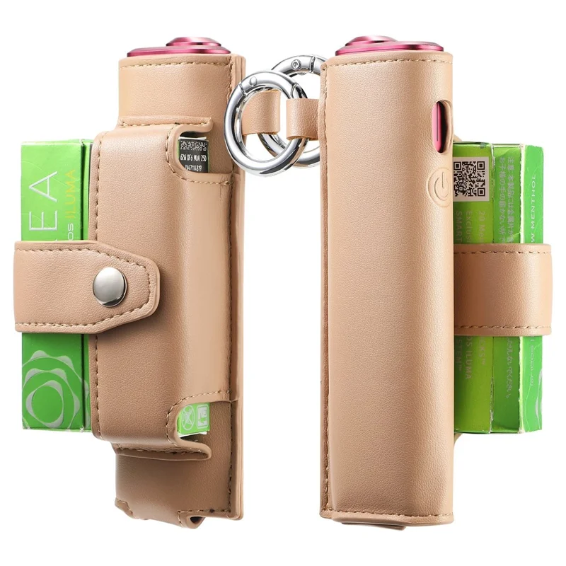 ONE-004 For IQOS Iluma i One / Iluma One Protective Case Leather E-cigarette Storage Bag - Apricot