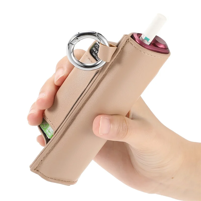ONE-004 For IQOS Iluma i One / Iluma One Protective Case Leather E-cigarette Storage Bag - Apricot