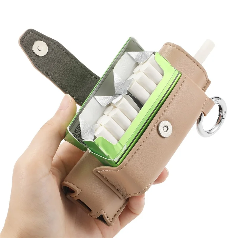 ONE-004 For IQOS Iluma i One / Iluma One Protective Case Leather E-cigarette Storage Bag - Apricot