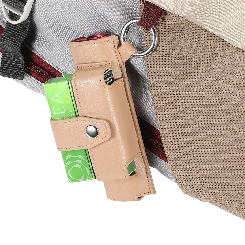ONE-004 For IQOS Iluma i One / Iluma One Protective Case Leather E-cigarette Storage Bag - Apricot