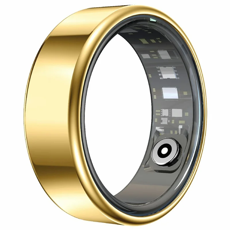 R99 Magnetic Charging Smart Ring with Heart Rate, Blood Oxygen, Sleep Monitoring - Gold  /  17.4mm  /  #7