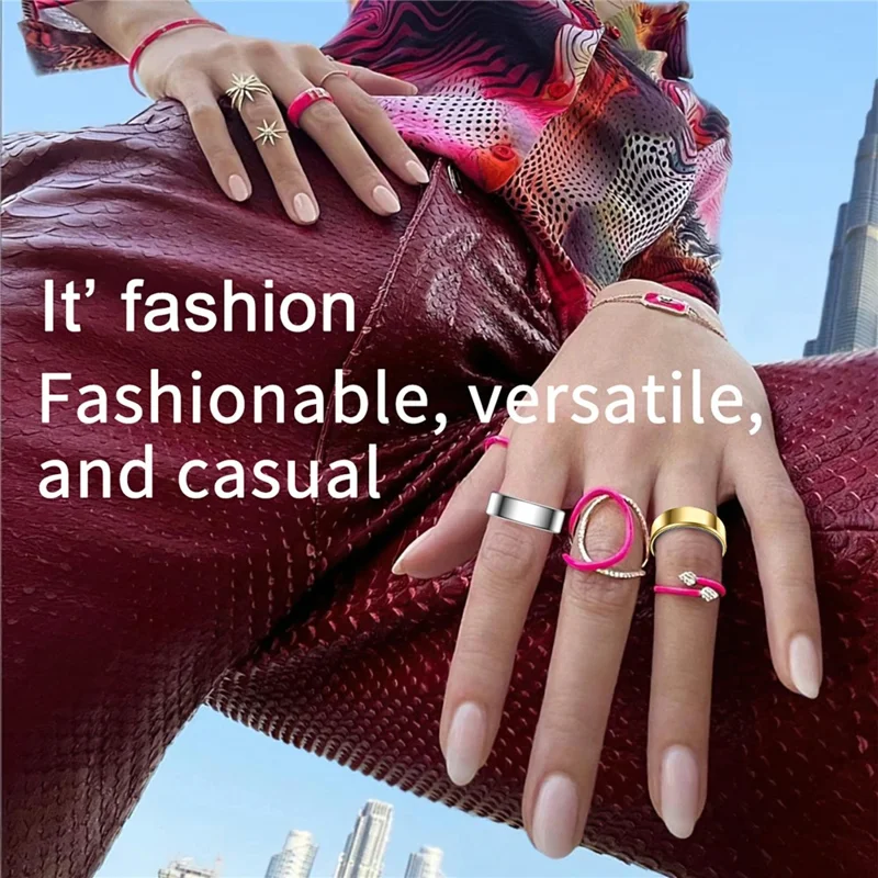 R99 Magnetic Charging Smart Ring with Heart Rate, Blood Oxygen, Sleep Monitoring - Gold  /  17.4mm  /  #7