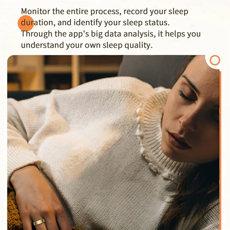 R99 Magnetic Charging Smart Ring with Heart Rate, Blood Oxygen, Sleep Monitoring - Gold  /  17.4mm  /  #7