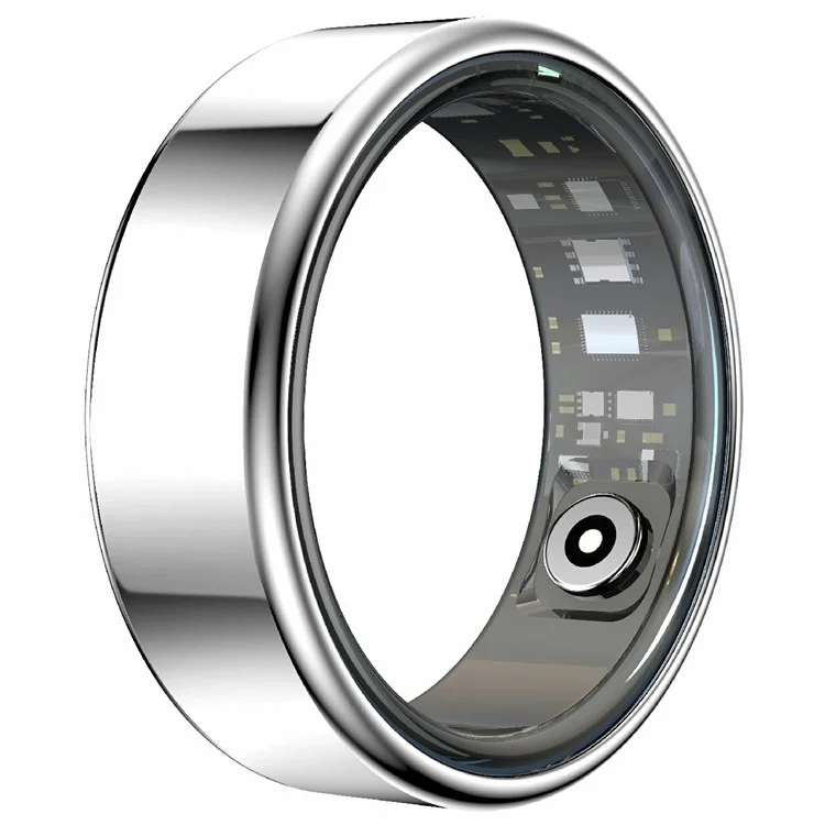R99 Magnetic Charging Smart Ring with Heart Rate, Blood Oxygen, Sleep Monitoring - Silver  /  21.5mm  /  #12