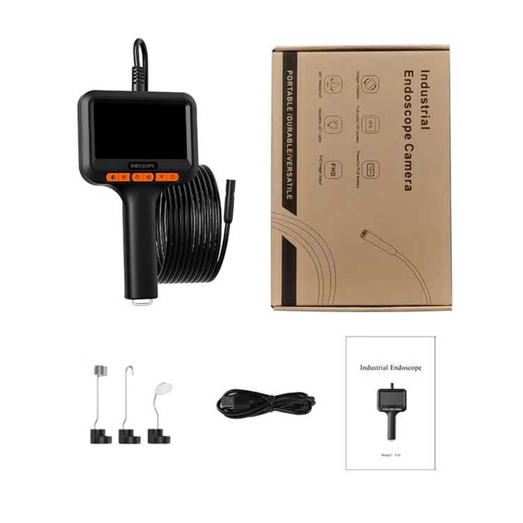 T42-AV 8mm Single Lens Endoscope 4.3 Inch IPS Screen 1080P HD Handheld Inspection Camera - 5m Wire