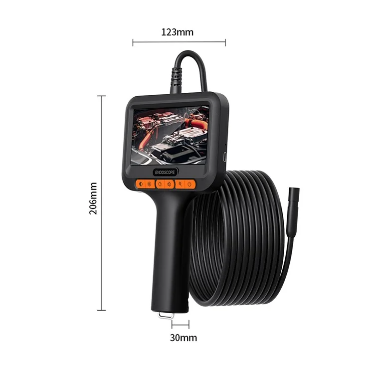 T42-AV 8mm Single Lens Endoscope 4.3 Inch IPS Screen 1080P HD Handheld Inspection Camera - 5m Wire