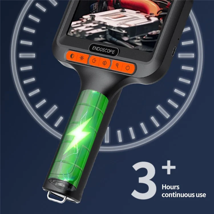 T42-AV 8mm Single Lens Endoscope 4.3 Inch IPS Screen 1080P HD Handheld Inspection Camera - 5m Wire