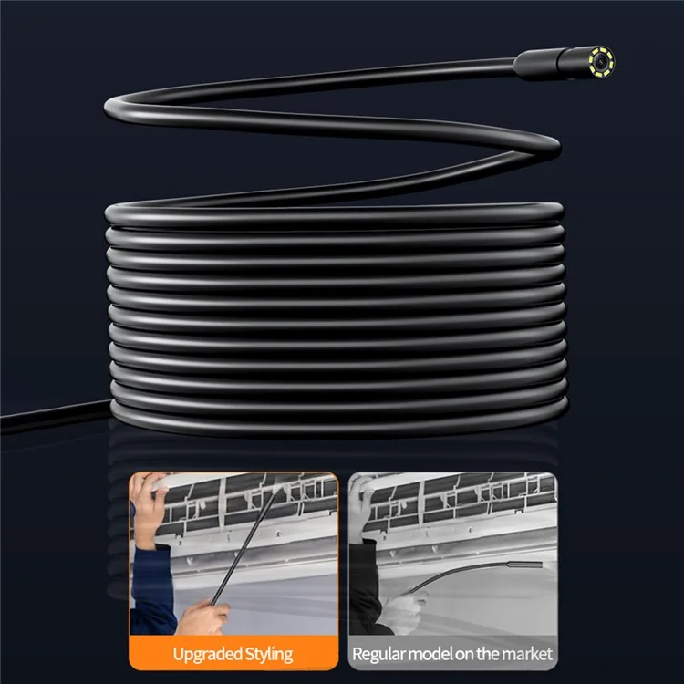 T42-AV 8mm Single Lens Endoscope 4.3 Inch IPS Screen 1080P HD Handheld Inspection Camera - 5m Wire