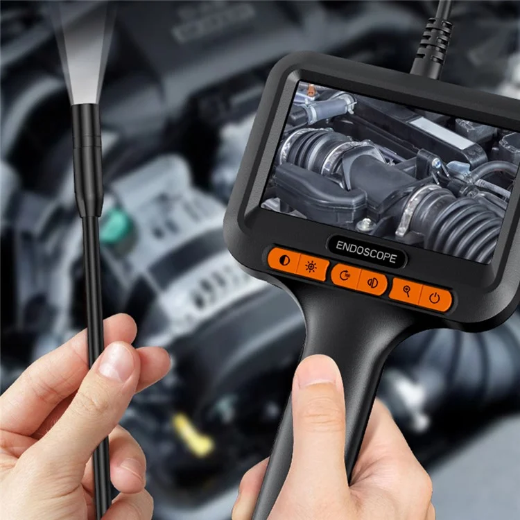 T42-AV 8mm Single Lens Endoscope 4.3 Inch IPS Screen 1080P HD Handheld Inspection Camera - 5m Wire