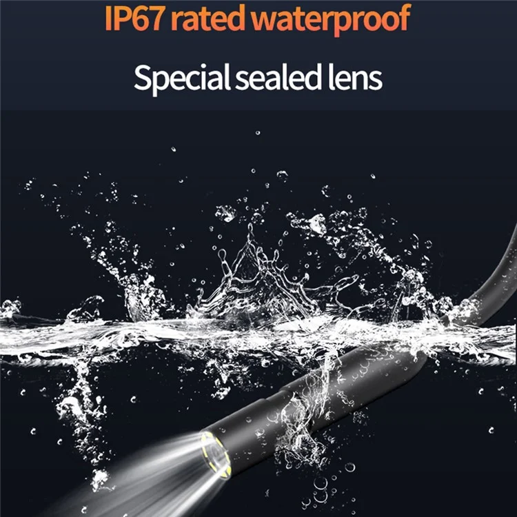 Caméra d'inspection portative 1080P HD à écran IPS de 4,3 pouces avec objectif unique de 8 mm - Câble de 20 m