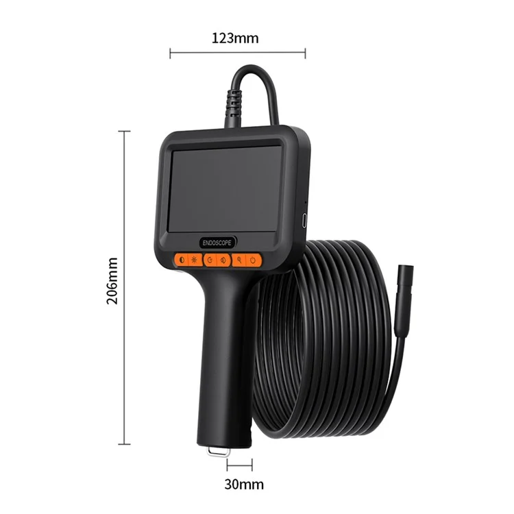 T42-AV 8mm Single Lens Endoscope 4.3 Inch IPS Screen 1080P HD Handheld Inspection Camera - 50m Wire