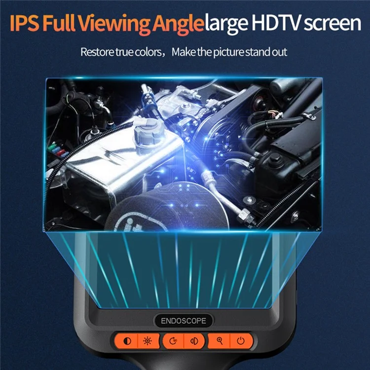 T42-AV 8mm Single Lens Endoscope 4.3 Inch IPS Screen 1080P HD Handheld Inspection Camera - 50m Wire