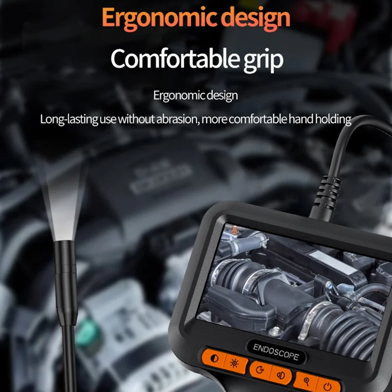T42-AV 8mm Single Lens Endoscope 4.3 Inch IPS Screen 1080P HD Handheld Inspection Camera - 100m Wire