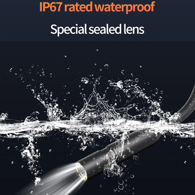 T42-AV 8mm Single Lens Endoscope 4.3 Inch IPS Screen 1080P HD Handheld Inspection Camera - 100m Wire