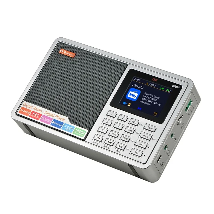 GTMEDIA D2 Receptor de Radio Digital Receptor DAB+FM RDS Bluetooth Reproductor MP3 REC Grabador Soporte Tarjeta TF