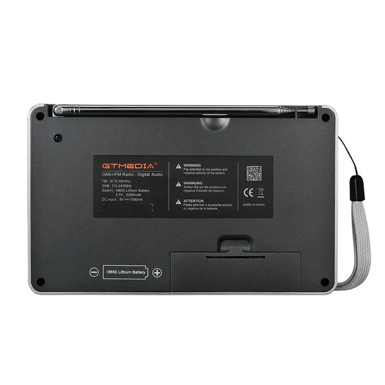 GTMEDIA D2 Receptor de Radio Digital Receptor DAB+FM RDS Bluetooth Reproductor MP3 REC Grabador Soporte Tarjeta TF