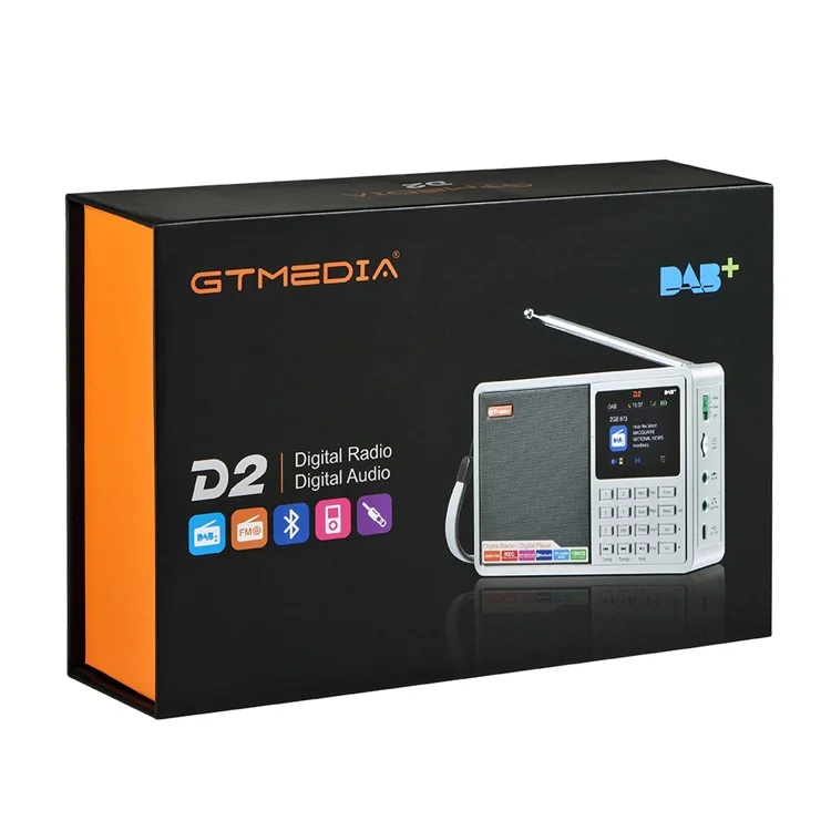 GTMEDIA D2 Receptor de Radio Digital Receptor DAB+FM RDS Bluetooth Reproductor MP3 REC Grabador Soporte Tarjeta TF