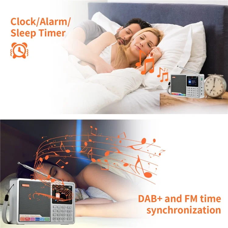 GTMEDIA D2 Receptor de Radio Digital Receptor DAB+FM RDS Bluetooth Reproductor MP3 REC Grabador Soporte Tarjeta TF