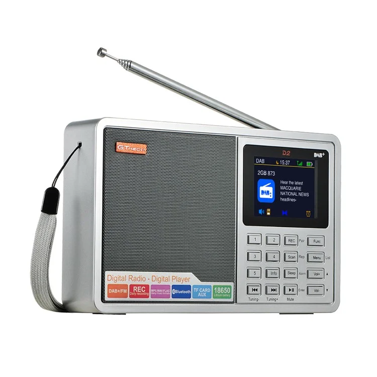 GTMEDIA D2 Receptor de Radio Digital Receptor DAB+FM RDS Bluetooth Reproductor MP3 REC Grabador Soporte Tarjeta TF