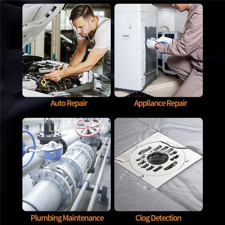 T40-AV 8mm Single Lens Endoscope 4.3 Inch IPS Screen 1080P HD Handheld Inspection Camera - 10m Wire