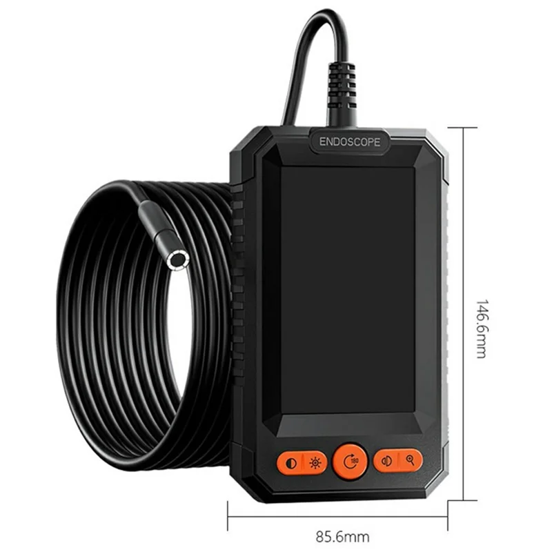 T40-AV 8mm Single Lens Endoscope 4.3 Inch IPS Screen 1080P HD Handheld Inspection Camera - 50m Wire