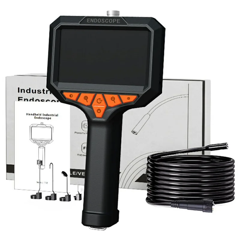 T32-AV 8mm Single Lens Endoscope 4.3 Inch Screen 1080P HD Handheld Inspection Camera - 1m Hard Wire