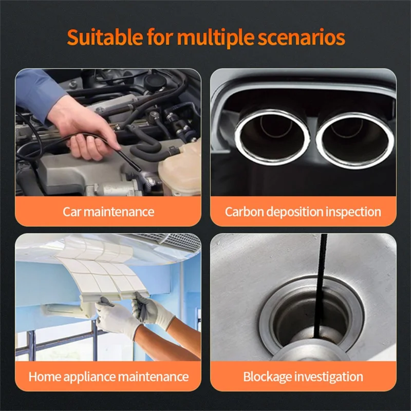 T32-AV 8mm Single Lens Endoscope 4.3 Inch Screen 1080P HD Handheld Inspection Camera - 20m Hard Wire