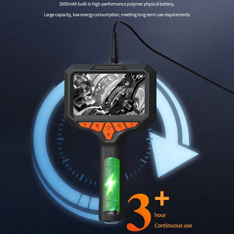 T32-AV 8mm Single Lens Endoscope 4.3 Inch Screen 1080P HD Handheld Inspection Camera - 20m Hard Wire