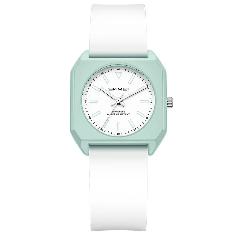 SKMEI 7089 Frauen Studenten Quarzuhr Stilvolle quadratische Armbanduhr - Cyan