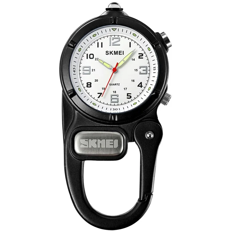 SKMEI 2232 Outdoor Rucksack Haken LED-Taschenlampe Quarz-Uhr - Schwarz
