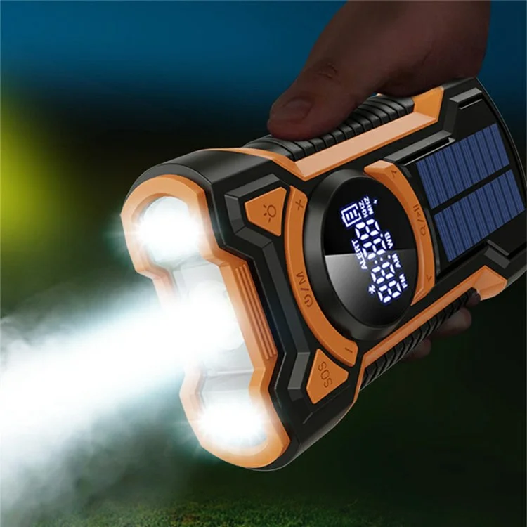 EM03 Emergency Solar Powered Radio Hand Crank AM / FM / WB Bluetooth-compatible Receiver with LED Flashlight - Red