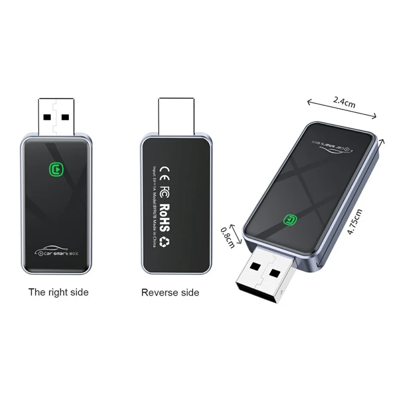 BY967B USB Flash Drive Car Wired to Wireless Carplay Android Auto 2 in 1 Smart Box