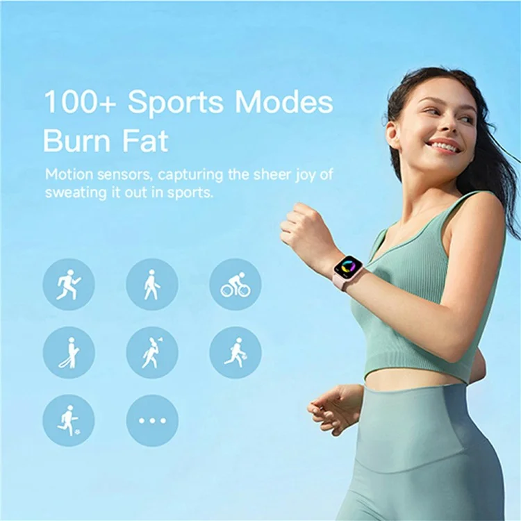 Montre connectée BOZLUN B56 de 1,83 pouces avec surveillance du sommeil et de la santé, appel Bluetooth et fonctions sportives - Noir