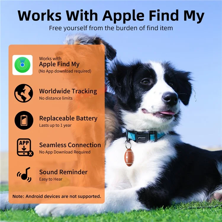 Forma di rugby Localizzatore globale mini anti-smarrimento Tracker GPS intelligente funziona con Apple Find My - Marrone