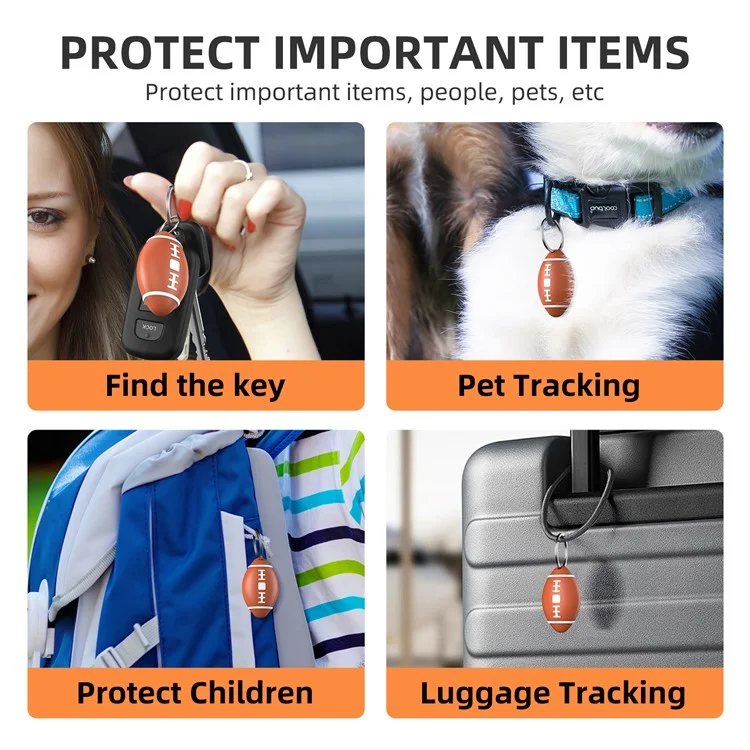 Rugby Shape Anti-Lost Mini Global Locator Smart GPS Tracker Works with Apple Find My - Green