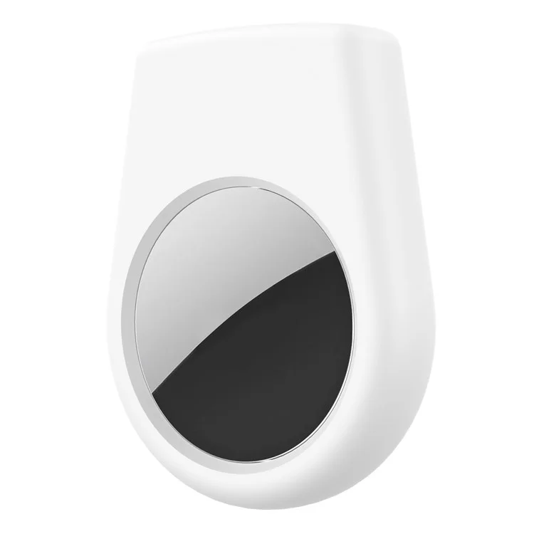 Funda de silicona para Apple AirTag con broche de seguridad y soporte para rastreador para niños y ancianos - Blanco
