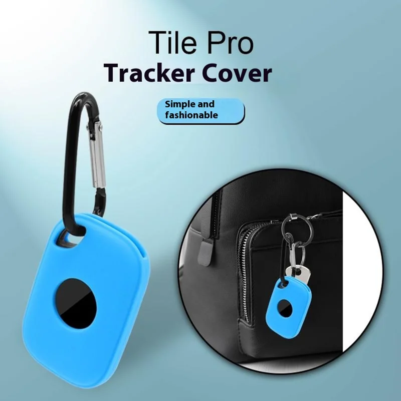 For Tile Pro (2024) Silicone Case Bluetooth-compatible Tracker Protective Cover with Hanging Buckle - Mint Green