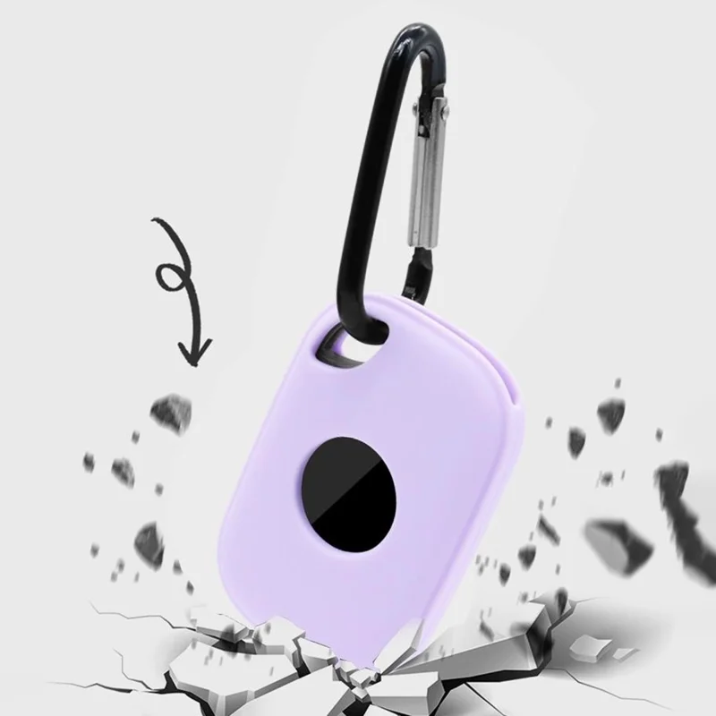 For Tile Pro (2024) Silicone Case Bluetooth-compatible Tracker Protective Cover with Hanging Buckle - Mint Green