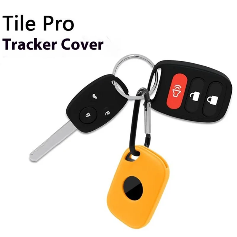 For Tile Pro (2024) Silicone Case Bluetooth-compatible Tracker Protective Cover with Hanging Buckle - Mint Green