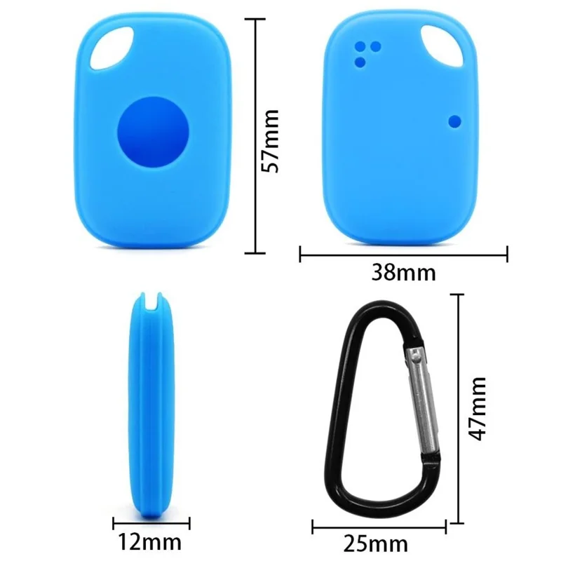 For Tile Pro (2024) Silicone Case Bluetooth-compatible Tracker Protective Cover with Hanging Buckle - Mint Green